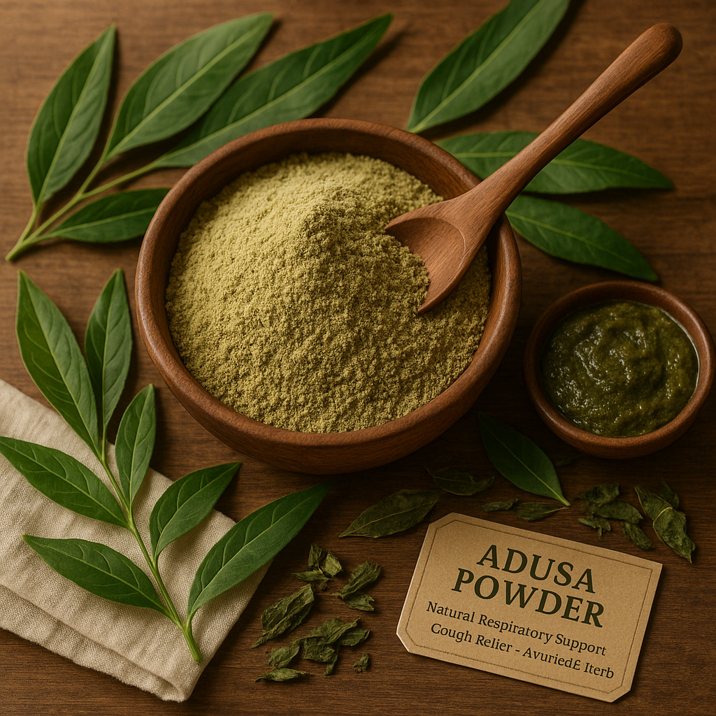 Adusa Powder – Natural Remedy for Cough, Cold & Respiratory Wellness | 100% Pure Vasaka Leaves