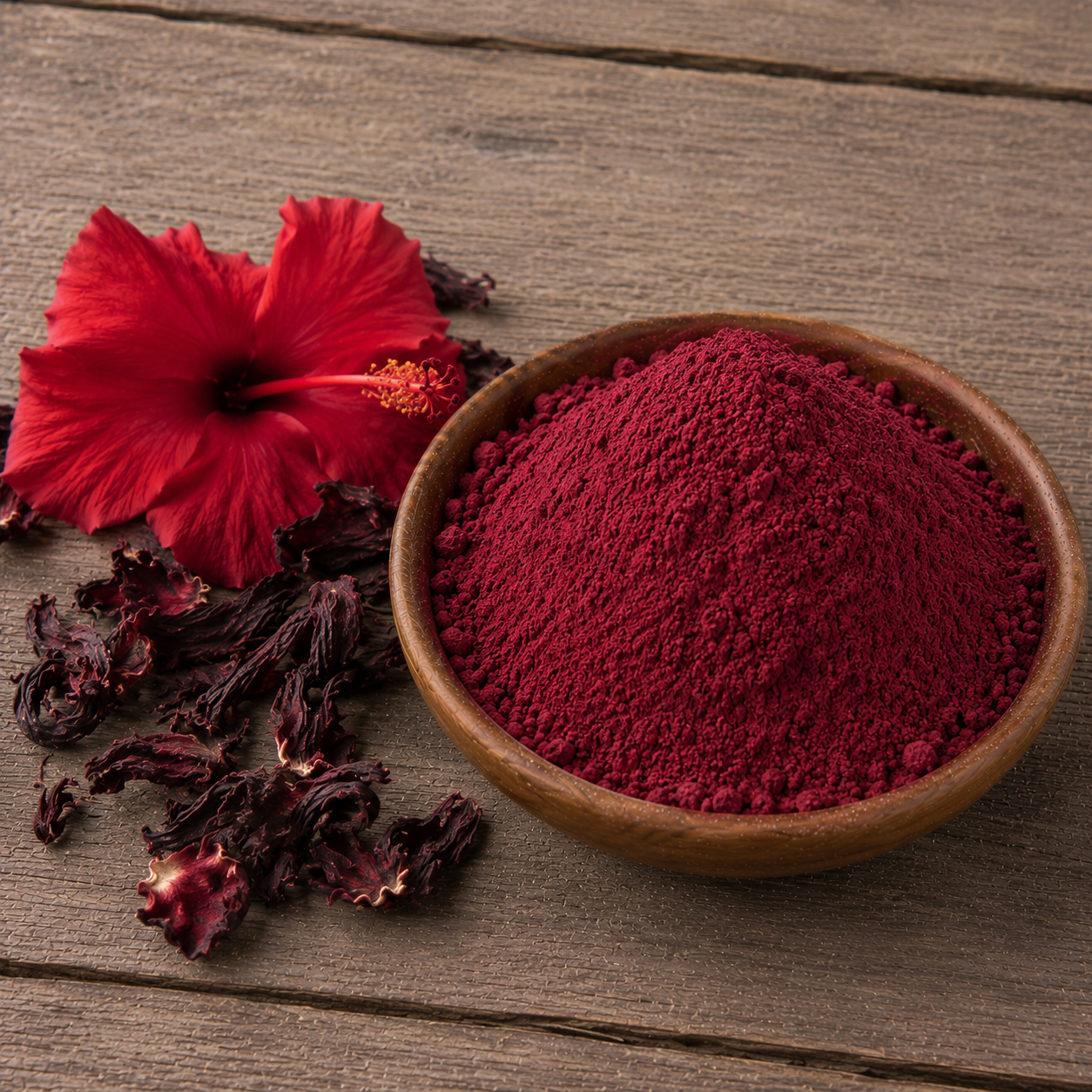 Hibiscus Powder (Rosa sinensis) – 100% Natural | Hair Growth, Shine & Skin Glow Support