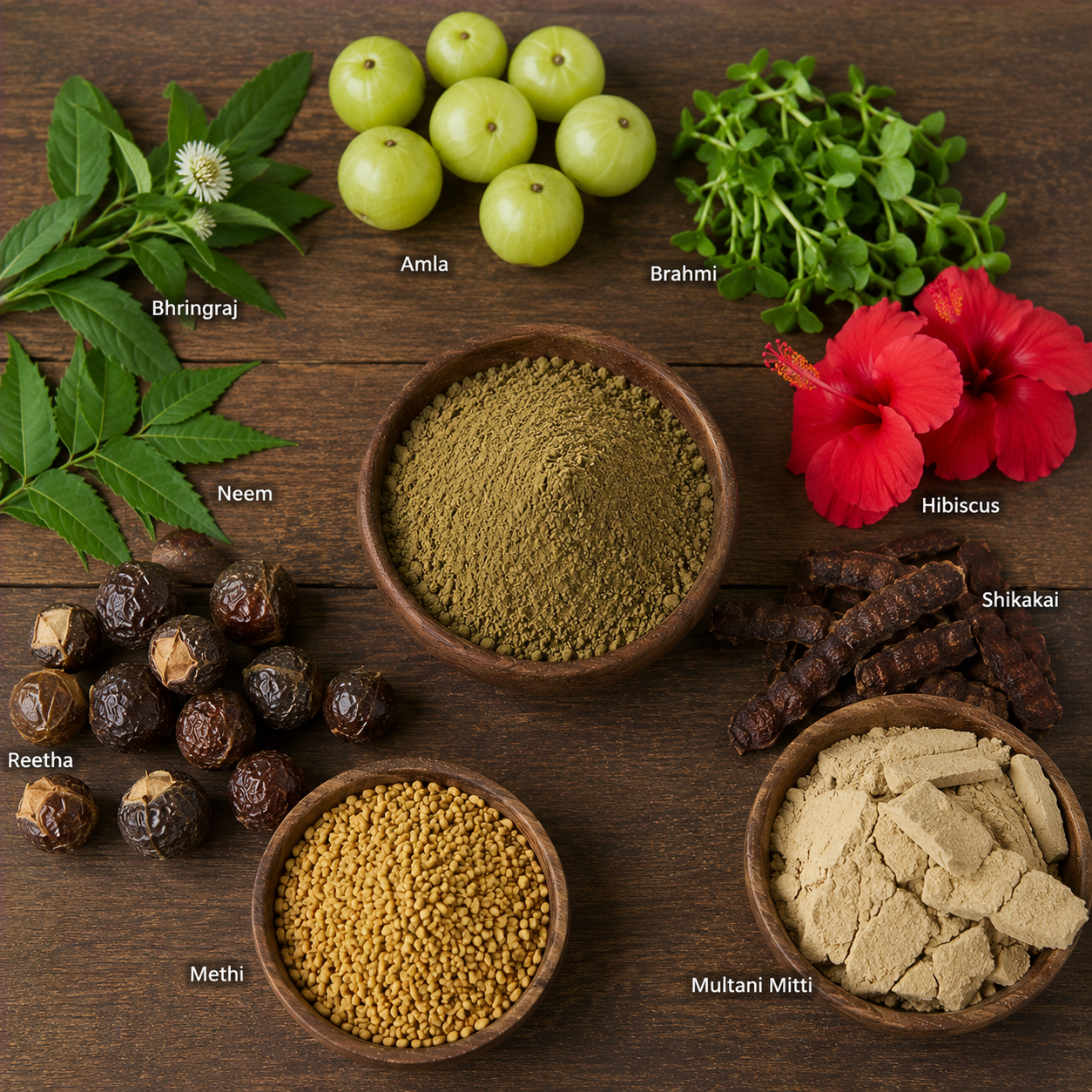 Premium Natural Hair Pack – 100% Herbal | Strength, Shine & Scalp Nourishment Blend