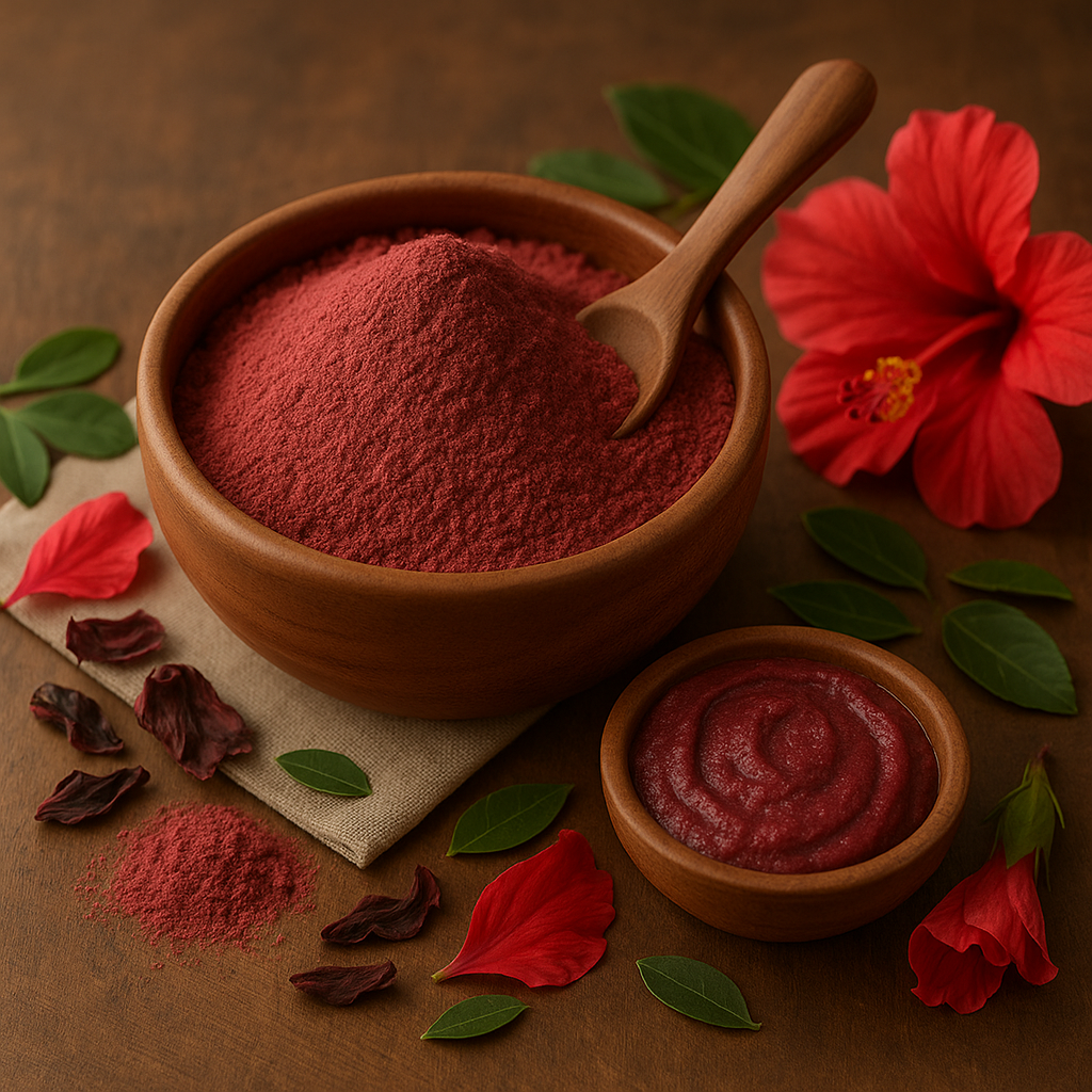 Hibiscus Powder (Rosa sinensis) – 100% Natural | Hair Growth, Shine & Skin Glow Support