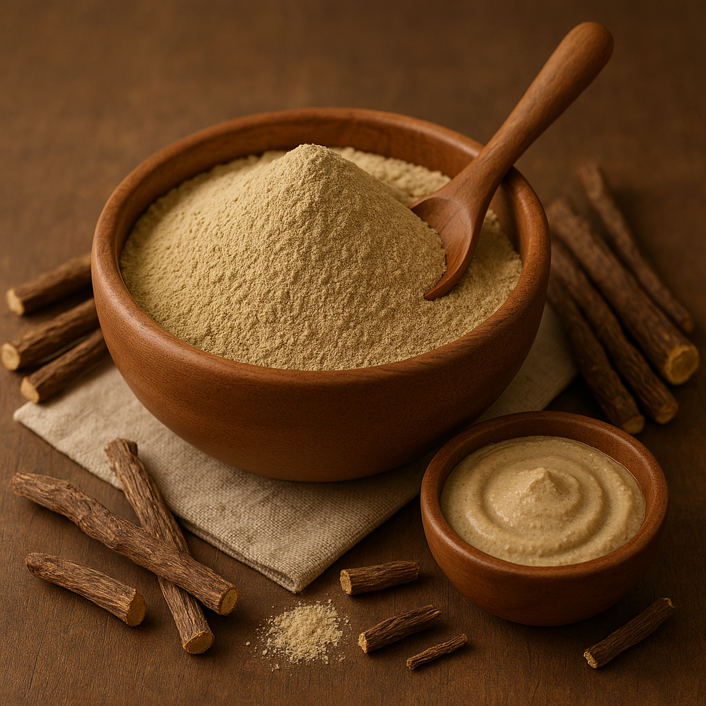 Mulethi Powder (Glycyrrhiza glabra) – 100% Natural | Skin Brightening, Throat Relief & Immunity Booster