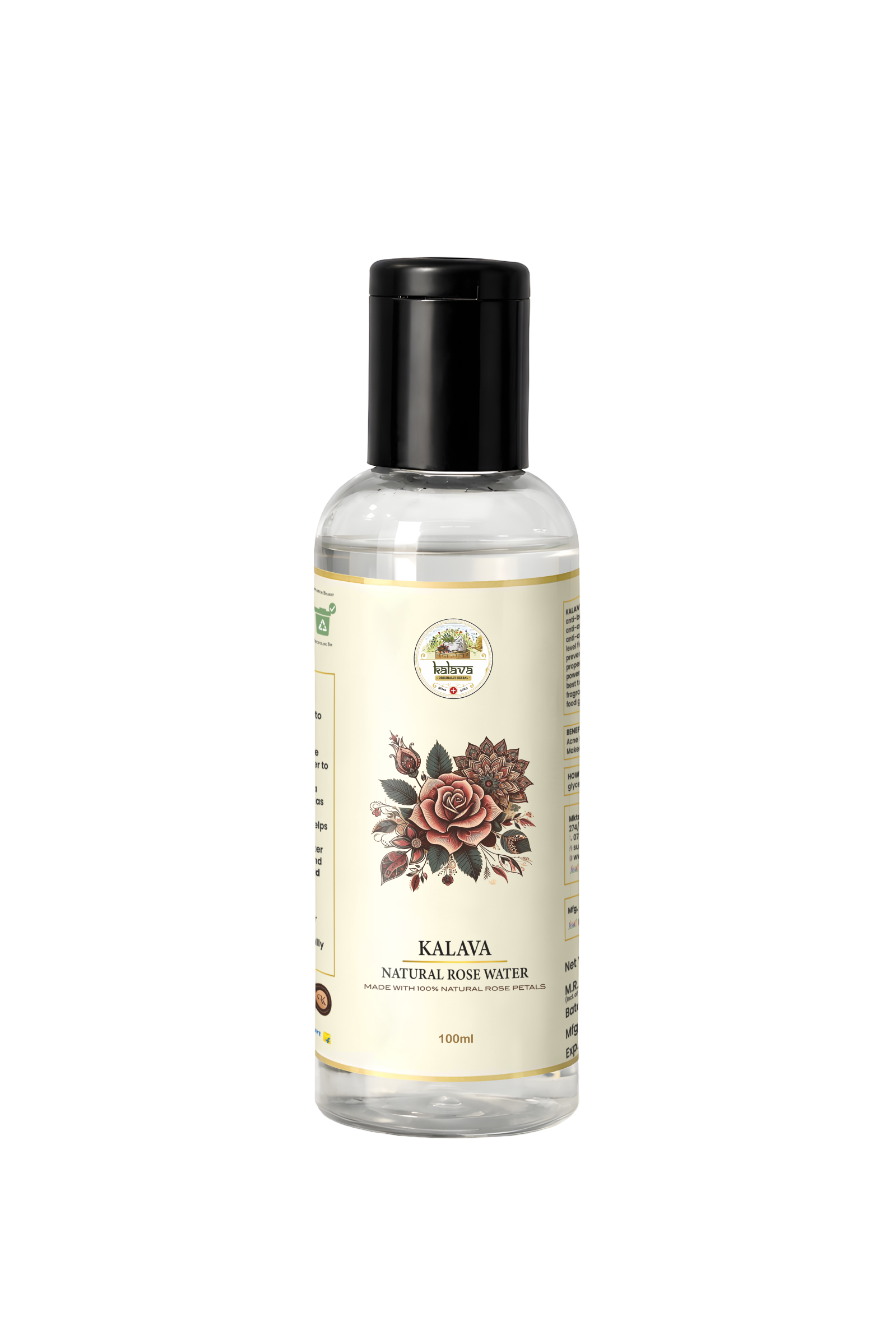 Natural Rose Water Face Toner | Hydrating & Alcohol-Free | Tightens Pores, Balances pH | for All Skin Types